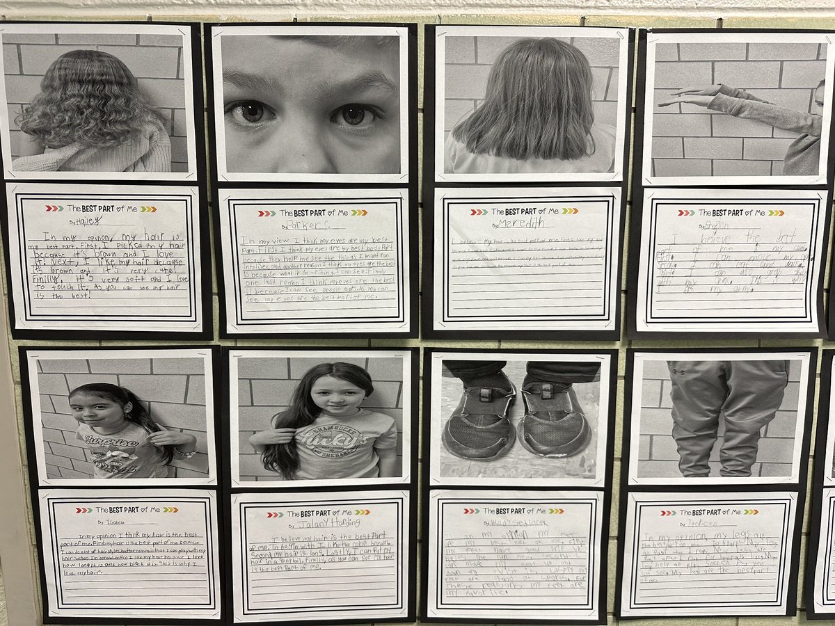 Excellent writing pieces by our second graders, loved reading what they feel is the “best part about them”! 💙⭐️