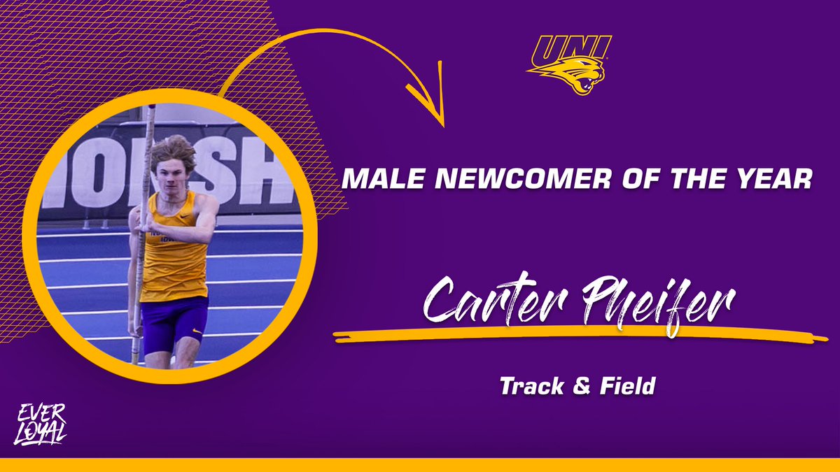 UNI Athletics (@uniathletics) on Twitter photo This year's Male Newcomer of the Year is....
CARTER PHEIFER (<a href="/UNITrackFieldXC/">UNI T&F/XC</a>)
#EverLoyal #1UNI #PESPYS25 This year's Male Newcomer of the Year is....
CARTER PHEIFER (<a href="/UNITrackFieldXC/">UNI T&F/XC</a>)
#EverLoyal #1UNI #PESPYS25
