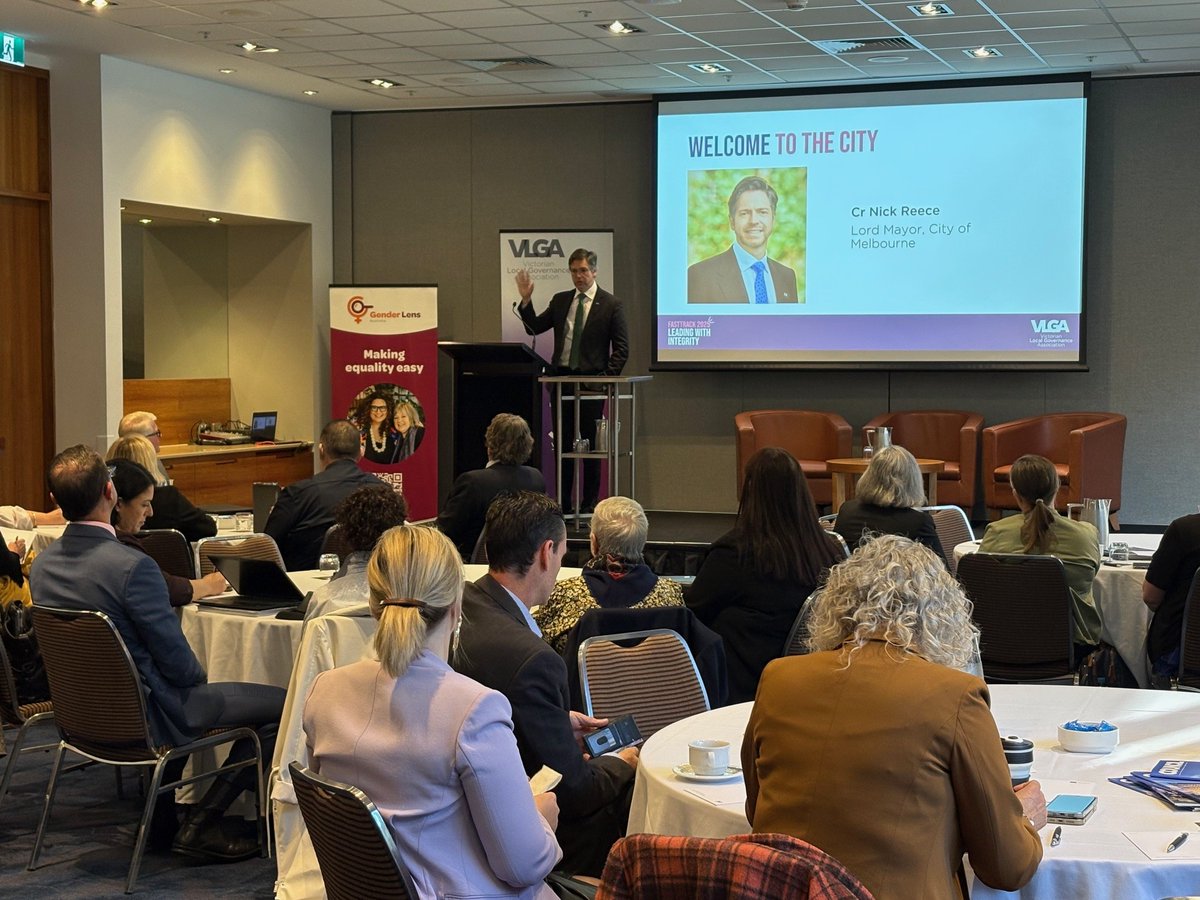 VLGA (@_vlga) on Twitter photo We've kicked off FastTrack 2025 - Leading with Integrity with insightful addresses from the <a href="/LordMayorMelb/">Lord Mayor of Melbourne – Nick Reece</a> of <a href="/cityofmelbourne/">City of Melbourne</a>, Cr <a href="/Nicholas_Reece/">Nick Reece</a> and Local Government Minister The Hon Nick Staikos MP. Great start to a great day of learning! We've kicked off FastTrack 2025 - Leading with Integrity with insightful addresses from the <a href="/LordMayorMelb/">Lord Mayor of Melbourne – Nick Reece</a> of <a href="/cityofmelbourne/">City of Melbourne</a>, Cr <a href="/Nicholas_Reece/">Nick Reece</a> and Local Government Minister The Hon Nick Staikos MP. Great start to a great day of learning!