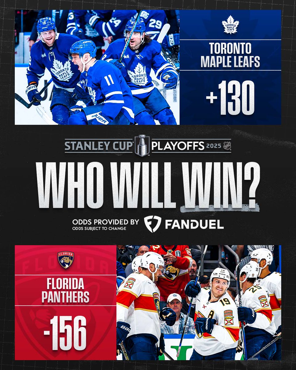 NHL (@nhl) on Twitter photo MATCHUP CONFIRMED ✅
The <a href="/MapleLeafs/">Toronto Maple Leafs</a> and <a href="/FlaPanthers/">Florida Panthers</a> will meet in the Second Round! #StanleyCup
Presented by <a href="/FDSportsbook/">FanDuel Sportsbook</a> MATCHUP CONFIRMED ✅
The <a href="/MapleLeafs/">Toronto Maple Leafs</a> and <a href="/FlaPanthers/">Florida Panthers</a> will meet in the Second Round! #StanleyCup
Presented by <a href="/FDSportsbook/">FanDuel Sportsbook</a>