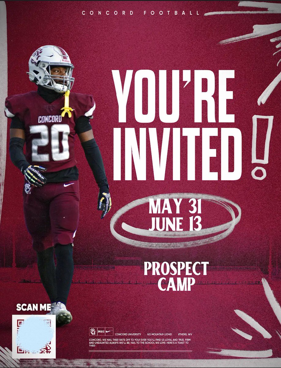 Thanks <a href="/ConcordFootball/">Concord University Football</a> for the invite🙏
#GoMountainLions!