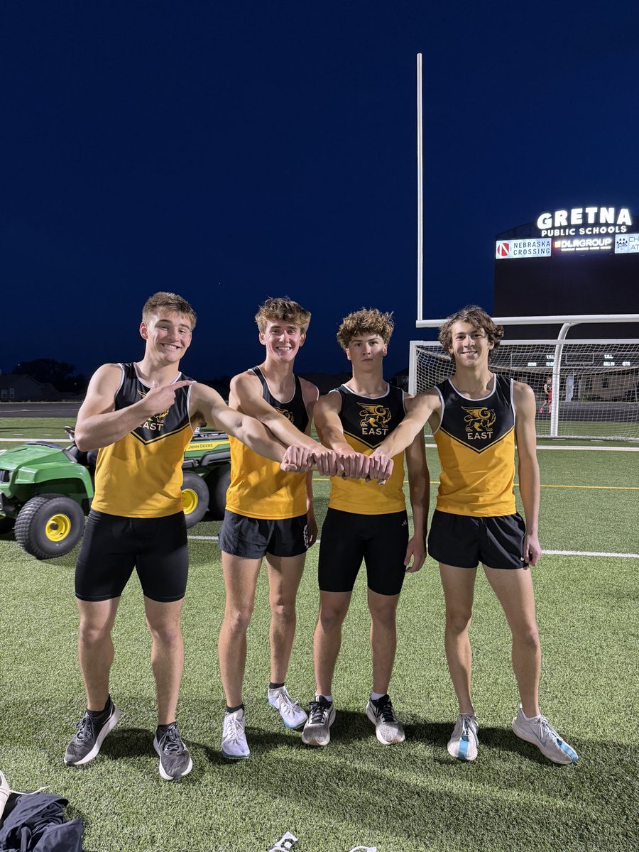 HUGE PR and a new school record for our boys 4x400 running a 3:22.90🙌💪 <a href="/ChaseGrow/">Chase Grow</a> <a href="/Br_Lofquest25/">Braden</a> Sam Johnson &amp; Jayden Jackson #GETF
