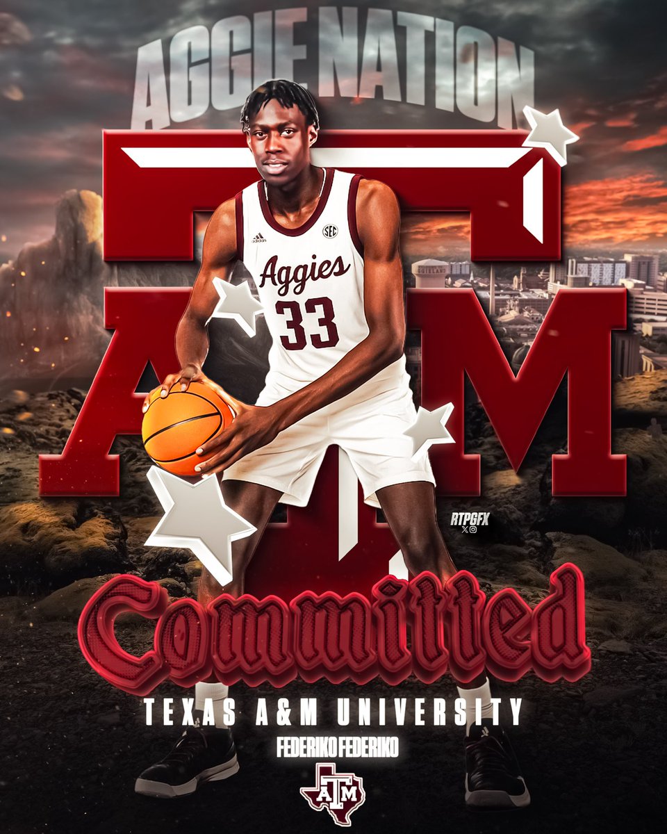 Texas Tech transfer Federiko Federiko has committed to Texas A&amp;M!

📸 <a href="/rtpgfx/">RTPGFX</a>