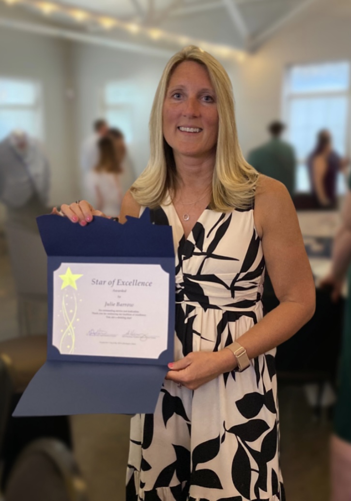 Congratulations to Mrs. Barrow! She received the 2025 MCCSC Star of Excellence Award at MCCSC’s An Evening of Stars. We are so proud of you! ❤️🌟🐉 #GoDragons <a href="/MCCSC_EDU/">Monroe County CSC</a>