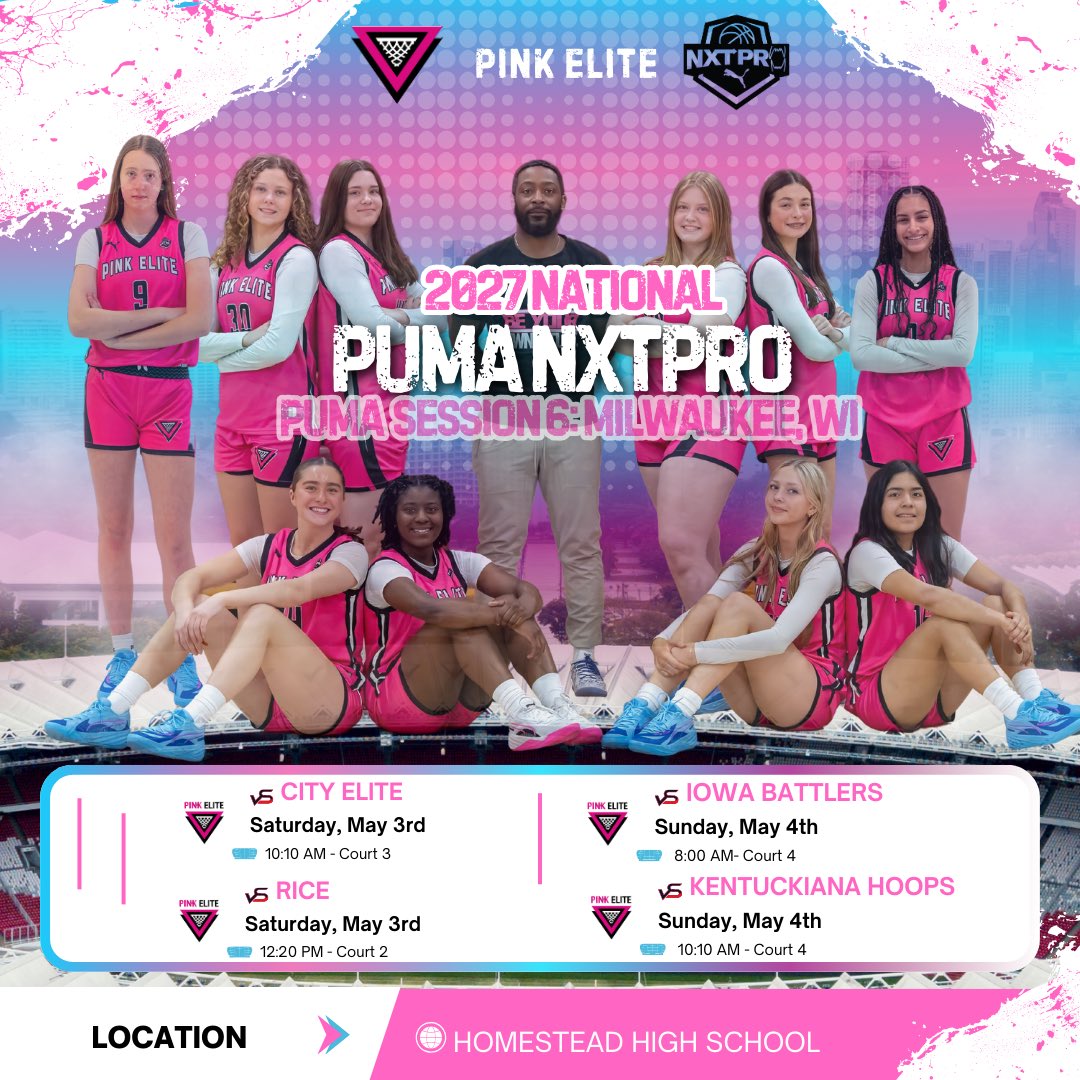 pinkelitebasketball (@pinkeliteclub) on Twitter photo Pink Elite 2027 National is ready to compete this weekend <a href="/PRO16G/">NXTPRO Girls League</a> Session 6 in Milwaukee πͺπ½ <a href="/akritzer_09/">Annabelle Kritzer</a> <a href="/KennadyKotowski/">Kennady Kotowski</a> <a href="/EmmaRodgers2027/">Emma Rodgers</a> <a href="/EmmaBirsa/">Emma Birsa</a> <a href="/MaceyM2027/">Macey Mills</a> <a href="/NicoleD2027/">Nicole Douglas</a> <a href="/MiaMolis/">Mia Molis</a> <a href="/amanimeeks3/">Amani Meeks</a> <a href="/AubreySpy11/">Aubrey Spychalski</a> <a href="/lelanie_posada/">Lelanie_Posada</a> <a href="/_CoachAHill/">Coach Antwan Hill</a> Pink Elite 2027 National is ready to compete this weekend <a href="/PRO16G/">NXTPRO Girls League</a> Session 6 in Milwaukee πͺπ½ <a href="/akritzer_09/">Annabelle Kritzer</a> <a href="/KennadyKotowski/">Kennady Kotowski</a> <a href="/EmmaRodgers2027/">Emma Rodgers</a> <a href="/EmmaBirsa/">Emma Birsa</a> <a href="/MaceyM2027/">Macey Mills</a> <a href="/NicoleD2027/">Nicole Douglas</a> <a href="/MiaMolis/">Mia Molis</a> <a href="/amanimeeks3/">Amani Meeks</a> <a href="/AubreySpy11/">Aubrey Spychalski</a> <a href="/lelanie_posada/">Lelanie_Posada</a> <a href="/_CoachAHill/">Coach Antwan Hill</a>