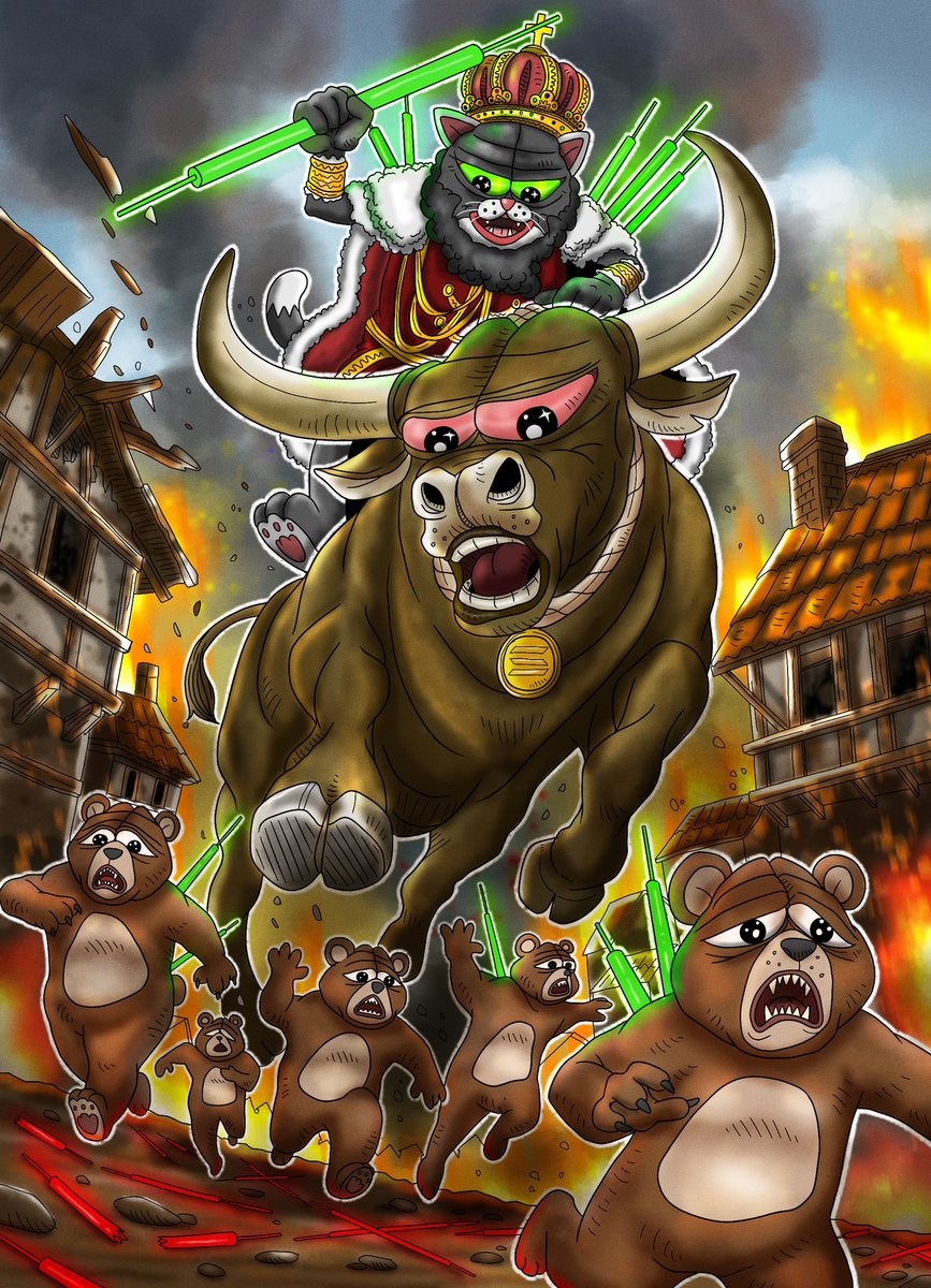 Pepecat The Bull Rider.

👨🏻❤️🐸🐈‍⬛🐾👑

#Pepecat #PepecatSeason 
#PepecatArtContest