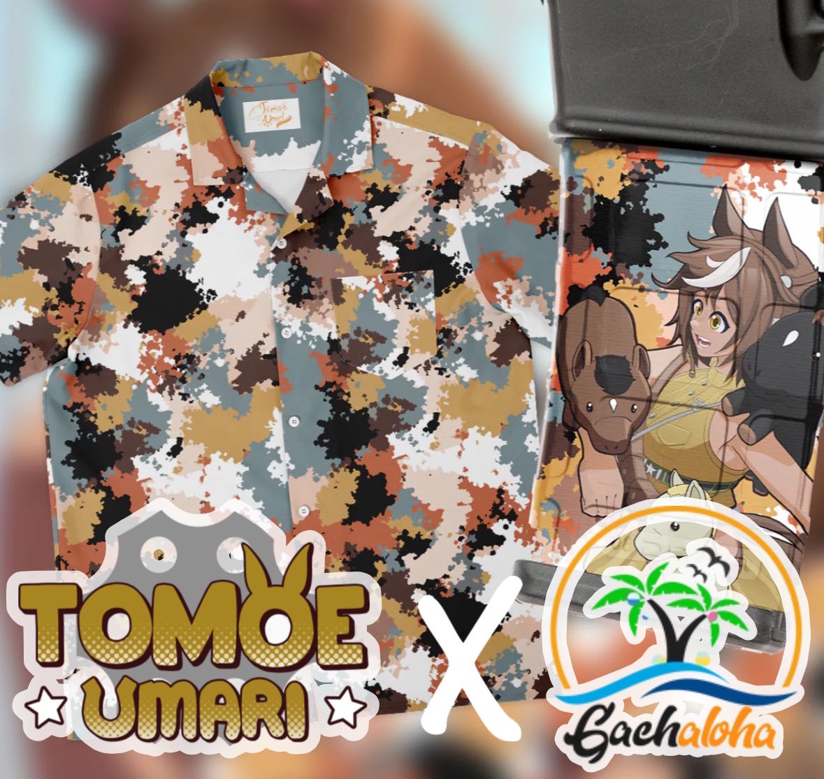Gachaloha (@gachalohashirts) on Twitter photo Wait, a V-Tuber collab? Quit horsing around-
Gachaloha is being invaded by the Umarmy!
This merch is being launched in collaboration with the <a href="/RegimentFDN/">REGIMENT Foundation</a> veterans charity who will get 10% of all proceeds. Thanks a ton to Tomoe for making this happen!
gachaloha.com Wait, a V-Tuber collab? Quit horsing around-
Gachaloha is being invaded by the Umarmy!
This merch is being launched in collaboration with the <a href="/RegimentFDN/">REGIMENT Foundation</a> veterans charity who will get 10% of all proceeds. Thanks a ton to Tomoe for making this happen!
gachaloha.com
