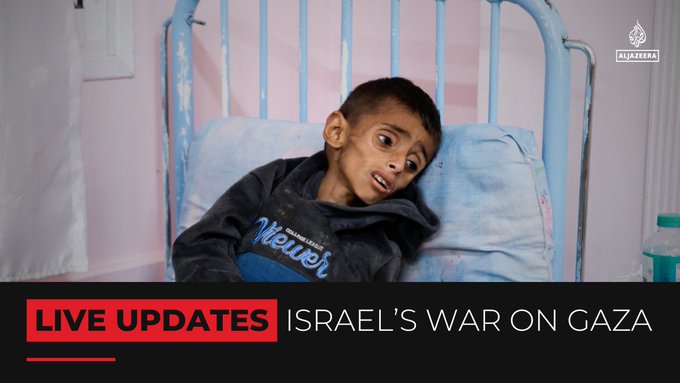 PiensaPrensa's tweet image. Israel mata de hambre a niños.
El Ministerio de Salud de Gaza insta a la ONU a declarar una hambruna, afirmando que el 92% de los niños y mujeres embarazadas sufren ahora desnutrición severa. aje.io/jj8tvo