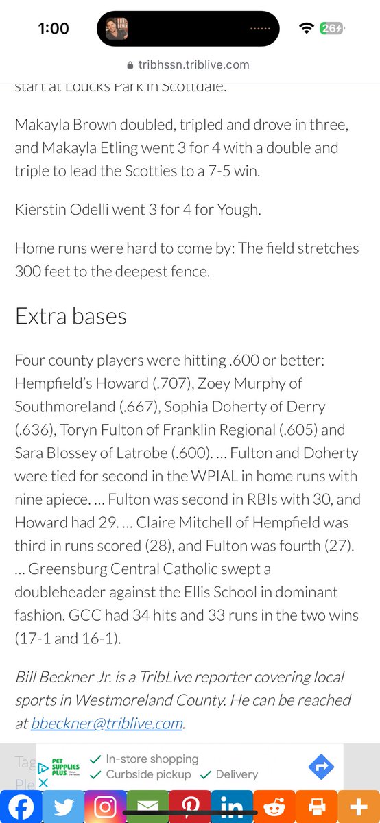 Zoey Murphy 2026 (Uncommitted) (@murphy15_zoey) on Twitter photo Second in the county for Batting Average.  Also on the list for the WPIAL top Batting Average Second in the county for Batting Average.  Also on the list for the WPIAL top Batting Average