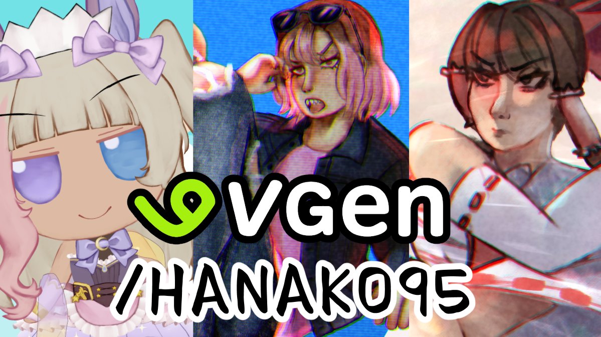 i have open commission on VGen!!
There you can find  
* YCH (Your character here)  
* Emotes  
* Art  
* Live2d Models (Yukkuri's, Fumo's and suku suku's)  + more to come!!  
vgen.co/hanako95 
#Vgen #VGenOpen