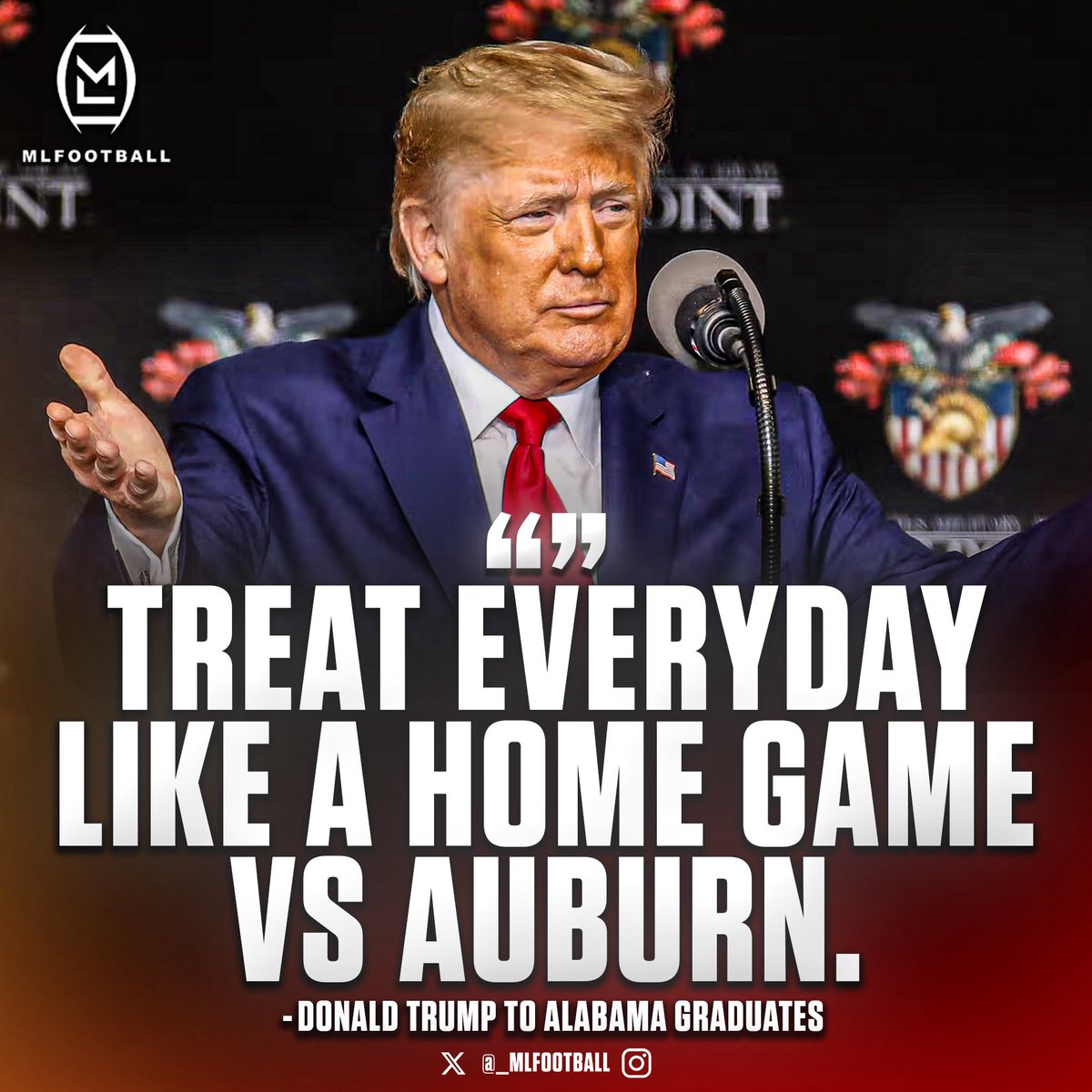 TRENDING: PRESIDENT DONALD TRUMP TOLD ALABAMA GRADUATES AT THE COMMENCEMENT SPEECH TODAY.

“TREAT EVERY DAY LIKE A HOME GAME VERSUS AUBURN.”

😭😭😭