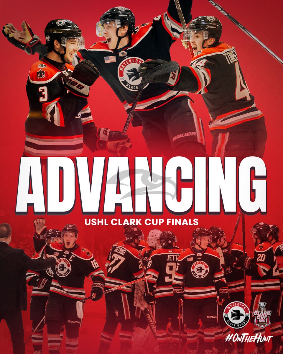 Your Waterloo Black Hawks are headed to the Clark Cup Finals! 🚨

#WBH #OnTheHunt #ClarkCupPlayoffs