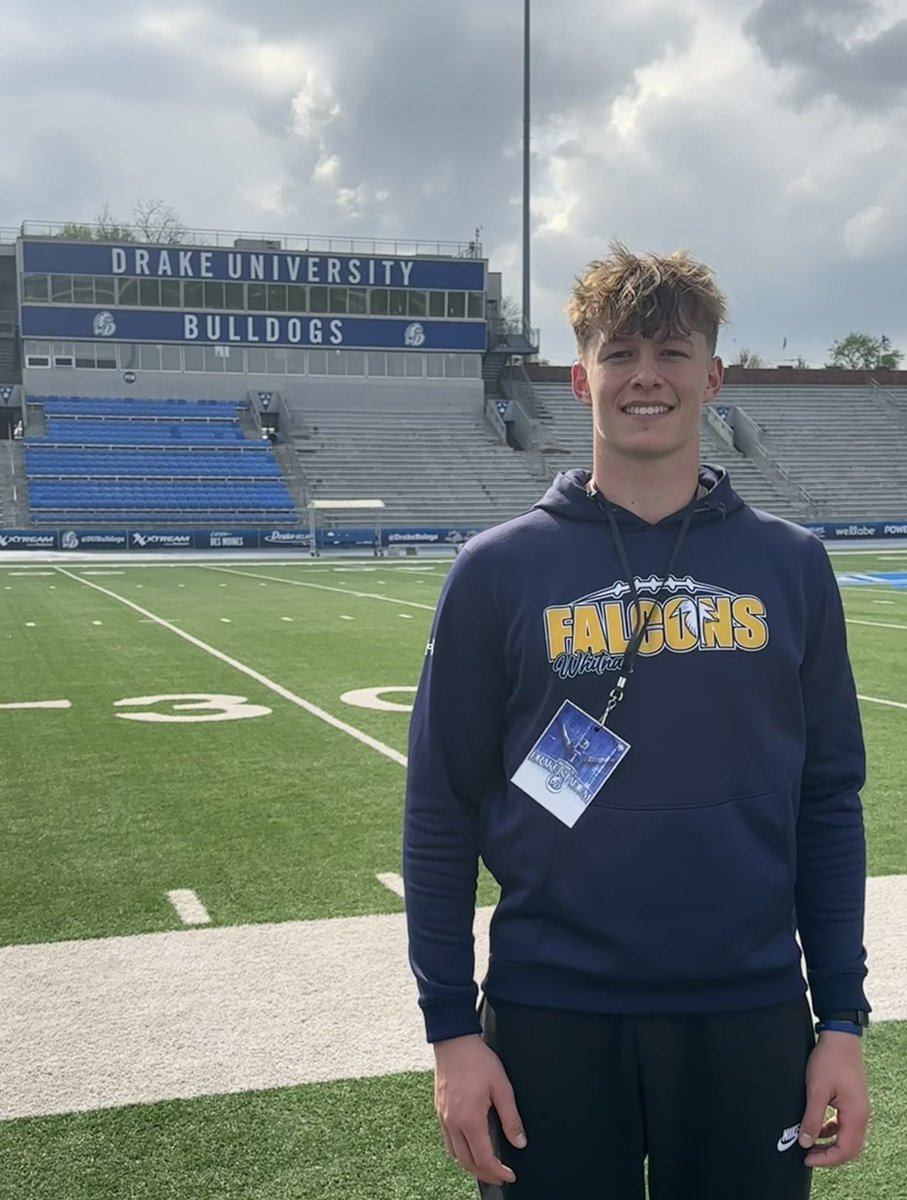 Had a great time at <a href="/DrakeBulldogsFB/">Drake Football</a> junior day. Learned a lot! <a href="/CoachKyleKempt/">Kyle Kempt</a>