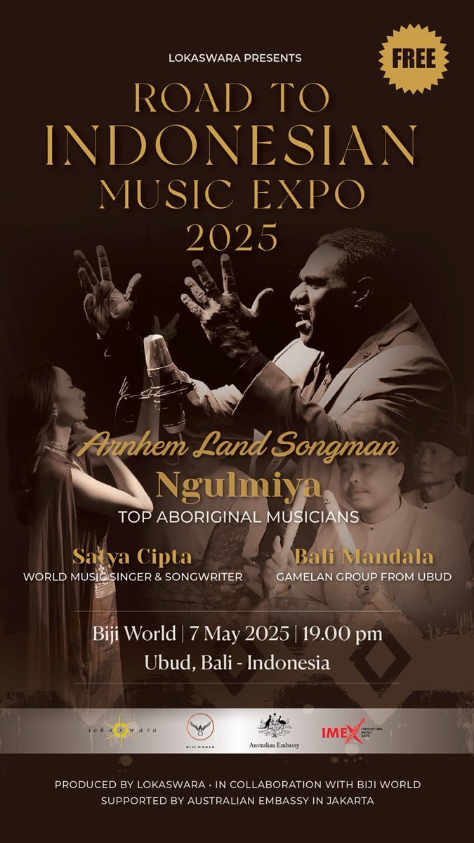 Come to see collaboration between world-class Aboriginal musicians Ngulmiya, Satya Cipta &amp; Gamelan Mandala