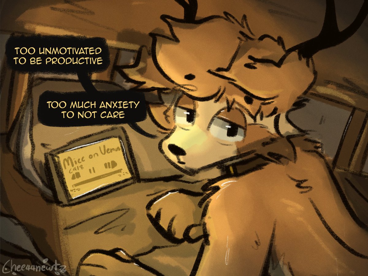 Chee44newt's tweet image. rotting in anxiety