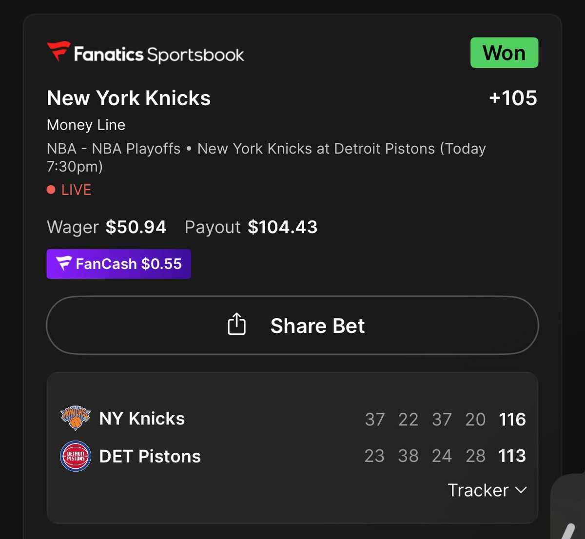 Taketherisk7_'s tweet image. It was always Knicks ML😭 #Knicks #NBA #NBAPlayoffs #GamblingX