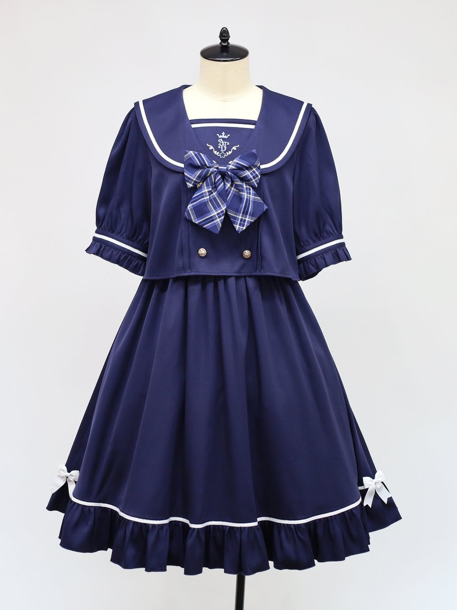 Amavel Twinkle Plaid セットアップ風セーラーワンピース Amavel Twinkle Plaid セットアップ風セーラーワンピース