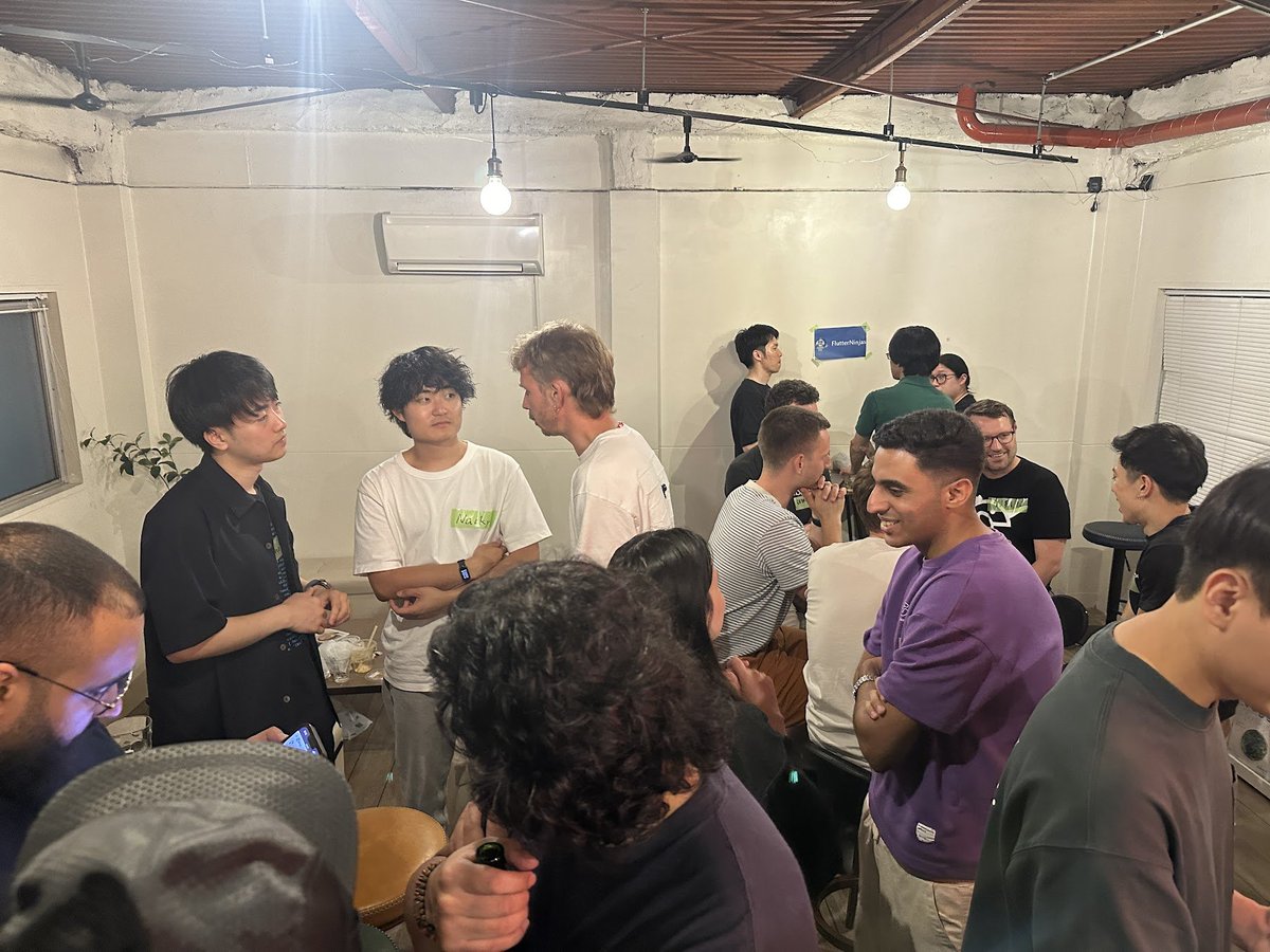 FlutterNinjas's tweet image. Pre-party madness! 🥳 

May 28th, 7pm, Ginza&apos;s tiny bar! 🍻 
Join the fun before the conf! 😎 
#FlutterNinjas