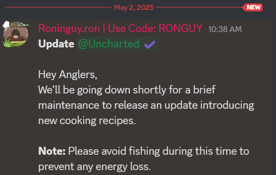 🚧 MAINTENANCE FOR THE NEW RECIPE 🚧

<a href="/FishingFrenzyCo/">Fishing Frenzy</a>