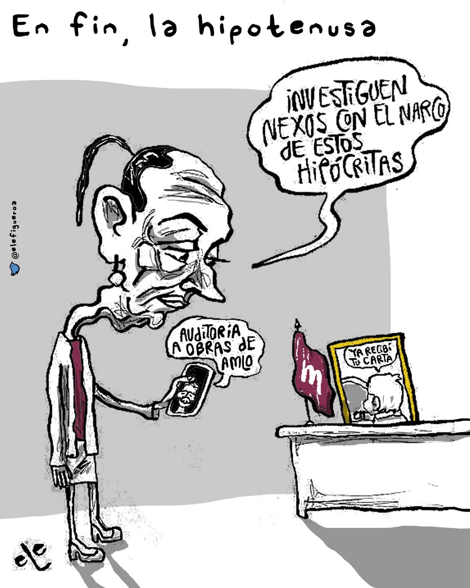 girodetuercamx's tweet photo. En fin, la hipotenusa, cartón de @elefigueroa
#Auditoría #MegaObras #Nexos #Zedillo #AMLO #Chapo #Mamá #Hijo https://t.co/wCilpMPjAX