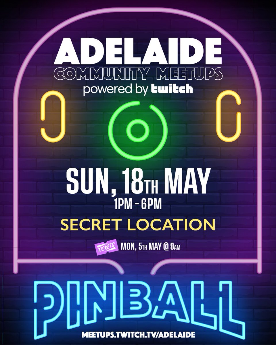🤫 MEETUP ANNOUNCEMENT 🤫

Adelaide Community MeetUp returns for pinball and retro gaming fun!  Details:
📅 : Sun, 18th May
⏰ : 1PM - 6PM
📍 : SECRET LOCATION

$20 unlimited Pinball and Arcade play!