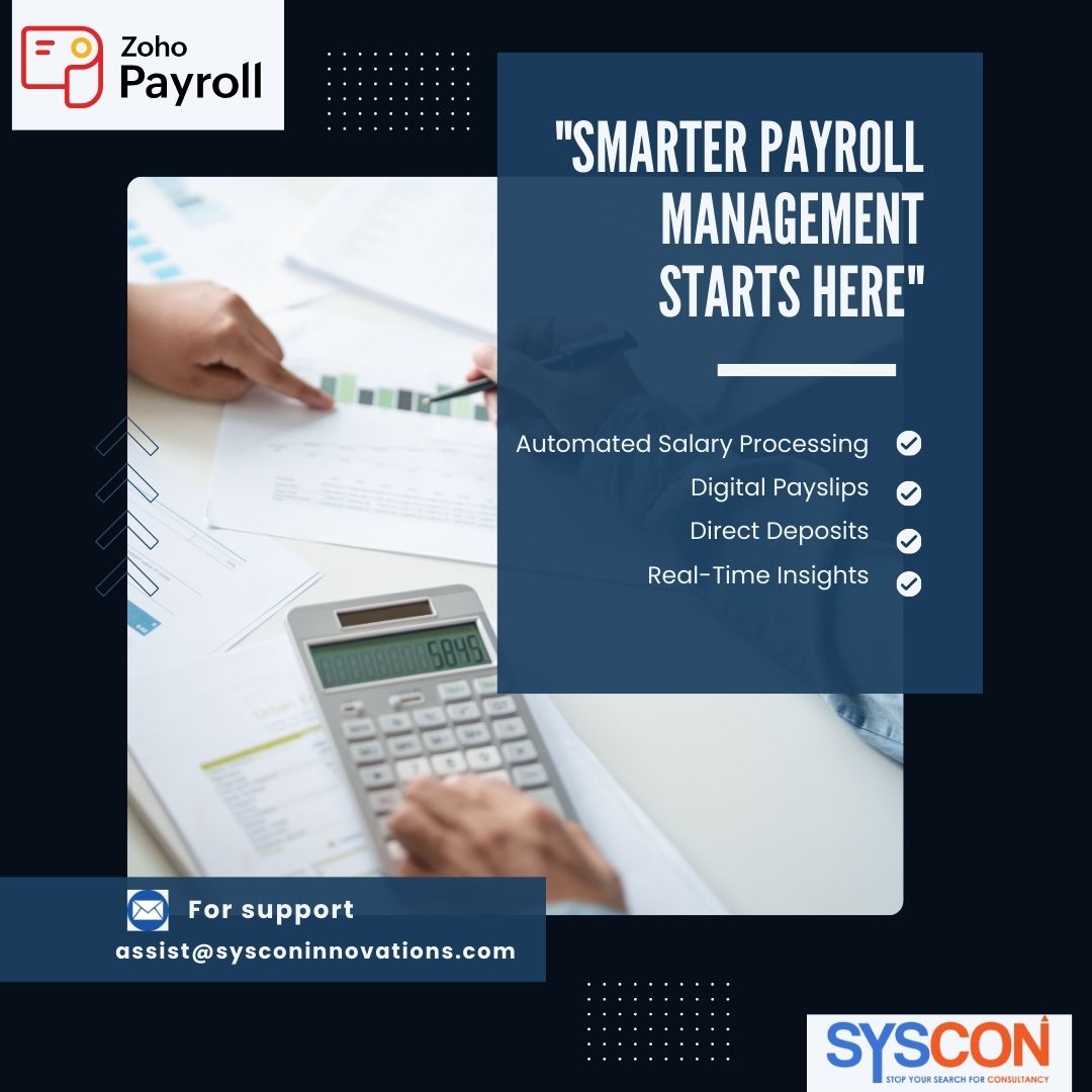 SysconL81230's tweet image. Sign up now - go.zoho.com/t8L
For support - assist@sysconinnovations.com
Website - sysconinnovations.com
#ZohoPayroll #ZohoApps #ZohoForBusiness
#PayrollWithZoho #ZohoSolution