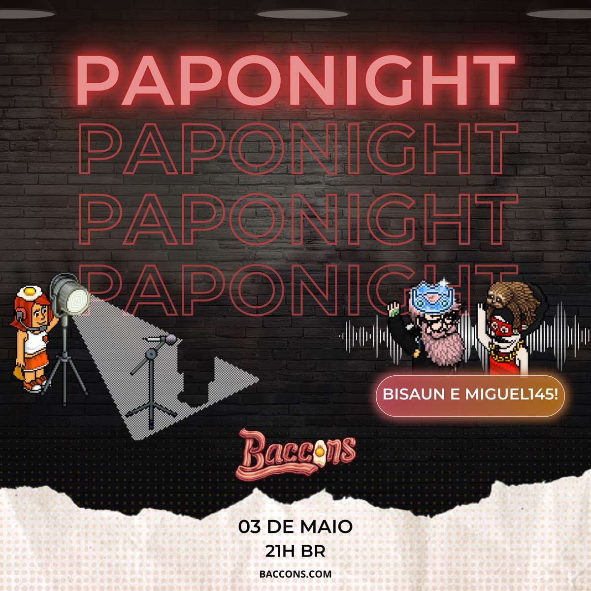 🎙️O PapoNight está de volta com um episódio exclusivo!

A convidada revela sua trajetória no Habbo, histórias dos bastidores e por que decidiu sair do jogo. 

 🚨SORTEIO DE 50 CÂMBIOS

Requisitos: 
•RT + FV
•Seguir a <a href="/BacconsBR/">Baccons</a> e <a href="/bacconsfeed/">Baccons | Marketing 🥓</a> 
•Marque 2 amigos nos comentários.