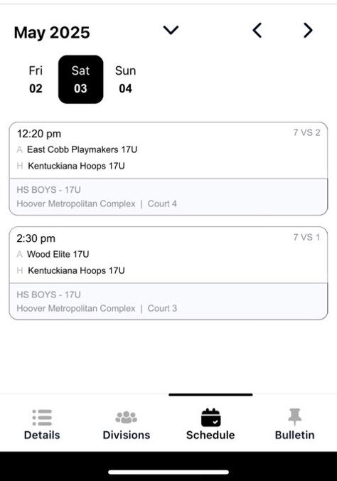 Schedule for session 6 this weekend in Birmingham, AL 📍
<a href="/PRO16League/">PRO16/NXTPRO League</a> <a href="/KYINhoops/">𝙆𝙚𝙣𝙩𝙪𝙘𝙠𝙞𝙖𝙣𝙖 𝙃𝙤𝙤𝙥𝙨</a>