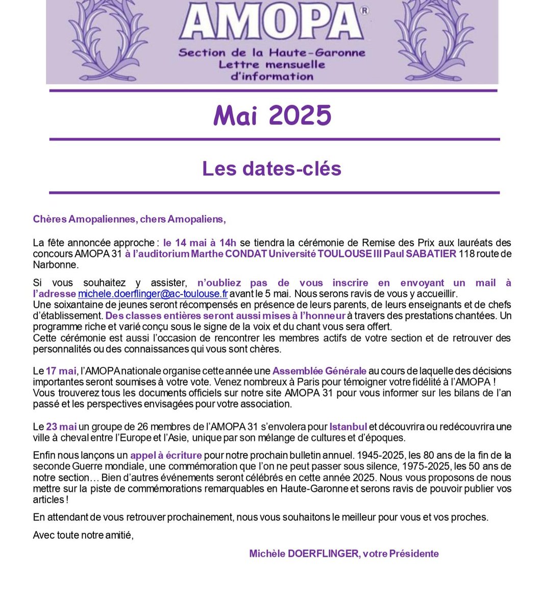 AMOPA de la Haute-Garonne (@amopa31) on Twitter photo 🚨14 mai à 14h amphi Condat à l'<a href="/UT3PaulSabatier/">UT3 Paul Sabatier</a>
🏆Cérémonie de Remise des Prix aux lauréats des concours de l'<a href="/amopa31/">AMOPA de la Haute-Garonne</a>
📬 modalités de participation dans l'Info'lettre 🚨14 mai à 14h amphi Condat à l'<a href="/UT3PaulSabatier/">UT3 Paul Sabatier</a>
🏆Cérémonie de Remise des Prix aux lauréats des concours de l'<a href="/amopa31/">AMOPA de la Haute-Garonne</a>
📬 modalités de participation dans l'Info'lettre