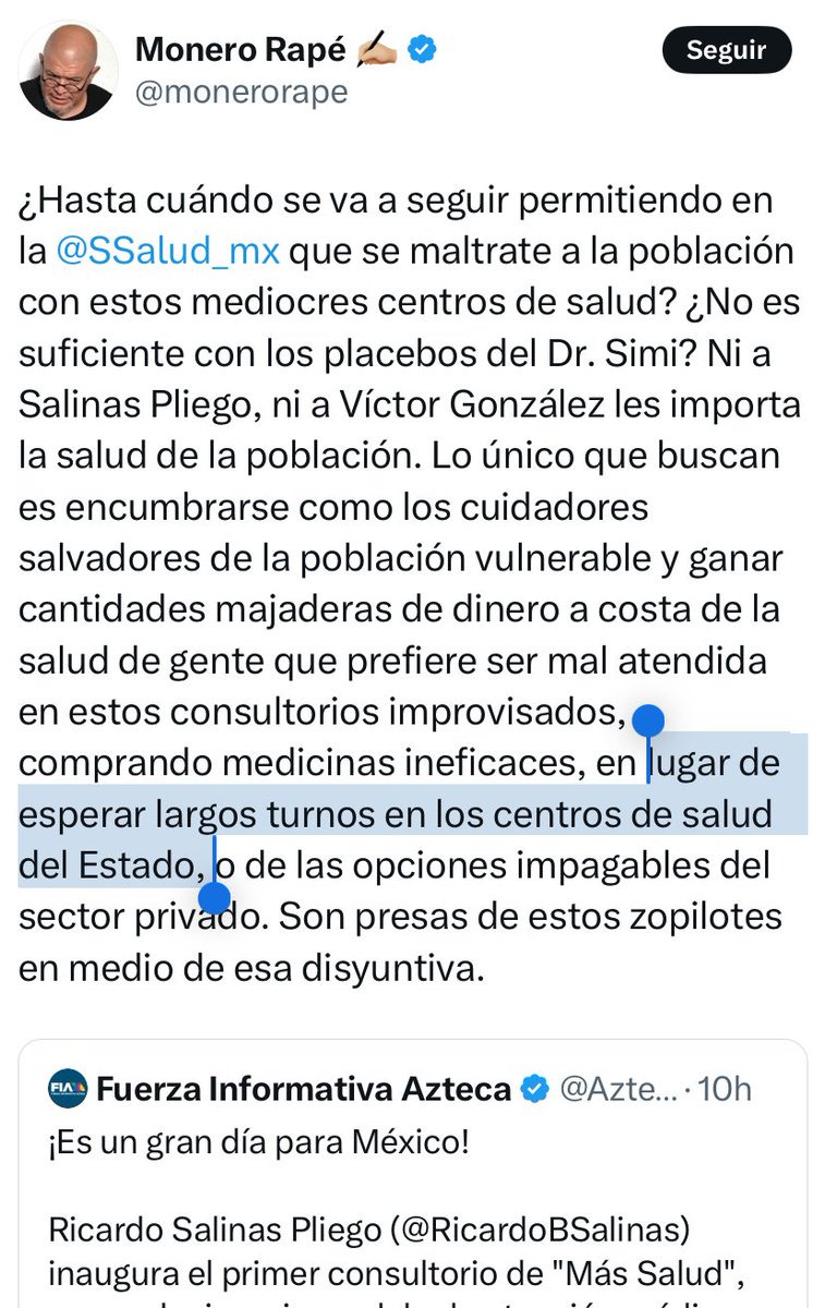 Alguien dígale al hijo de la mas puta <a href="/monerorape/">Monero Rapé ✍🏼</a>, que mientras el estado no cumpla con SU OBLIGACIÓN de atender dignamente a la población, la IP puede ser opción para la atención que tan deficientemente “presta” el estado. 

Pero de la Puta barata <a href="/AndreaChavezTre/">Andrea Chávez</a> no dice nada