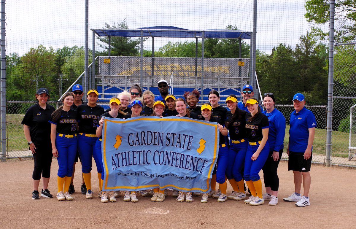 The Roadrunner Softball team was presented with the Garden State Athletic Conference championship banner by RCSJ Athletics administrators Thursday. Coach Steve DePasquale's team clinched the crown this week with a doubleheader sweep over Ocean County College. Congrats Runners!