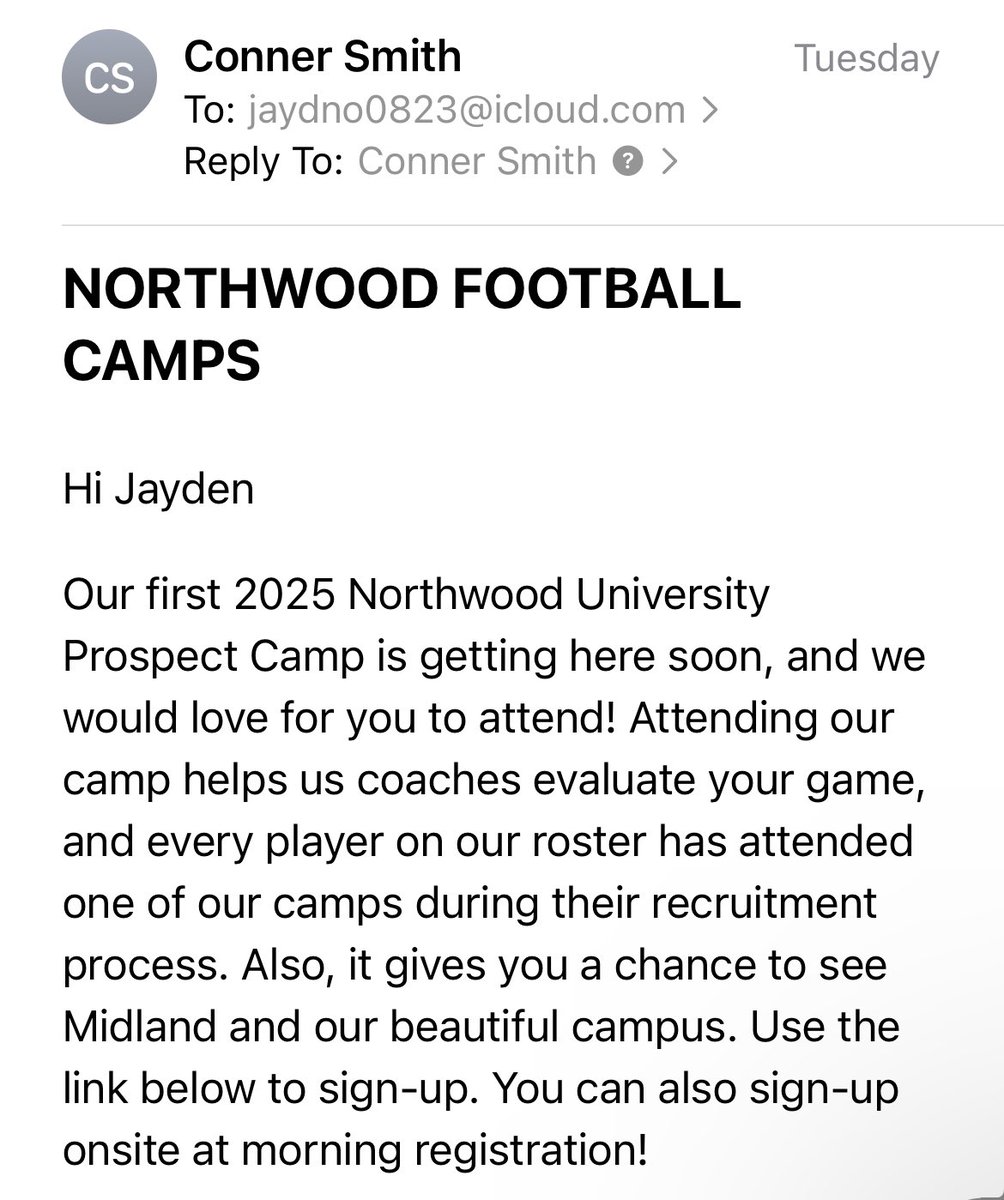 Thank you @Connersmith2226 for the camp invite!!! #AGTG