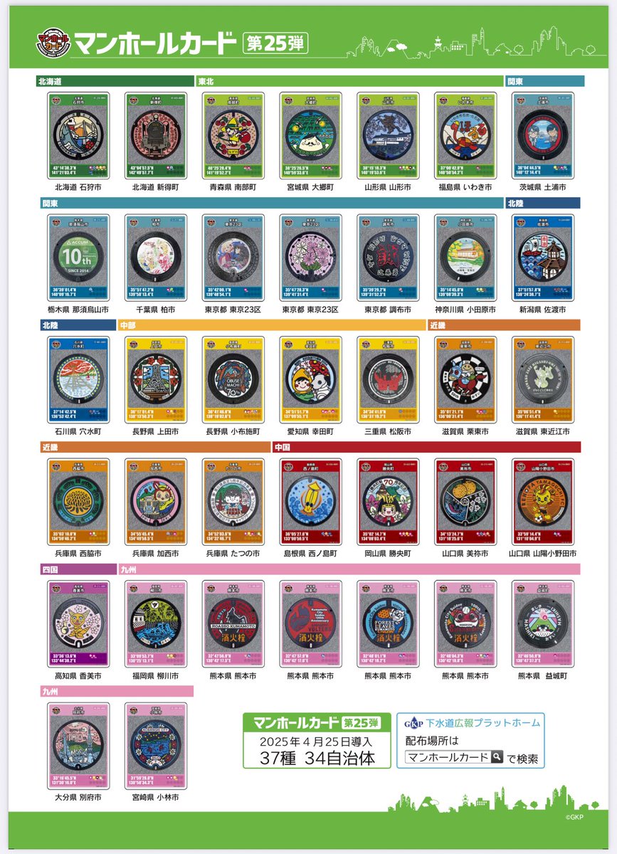本日配布 最新 マンホールカード 長野県上田市 初期ロット 第25弾 美し