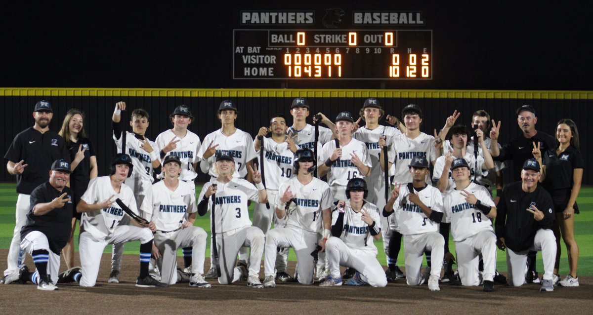 Panther Creek Baseball (@panthercreekbsb) on Twitter photo BI-DISTRICT CHAMPIONS
One-game playoff series win vs Gainesville 10-0. <a href="/DawsonStokan/">Dawson Stokan</a> pitches a 6 inning PERFECT game with 8 Ks, the first in school history!
#FORTHECLAW BI-DISTRICT CHAMPIONS
One-game playoff series win vs Gainesville 10-0. <a href="/DawsonStokan/">Dawson Stokan</a> pitches a 6 inning PERFECT game with 8 Ks, the first in school history!
#FORTHECLAW
