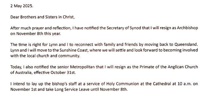 Big announcement from the Diocese of Adelaide today: