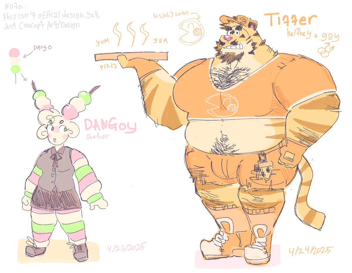 i made new ocs, Dangoy and Titter!!! :3

(this isn't official design yet, just concept art/design)