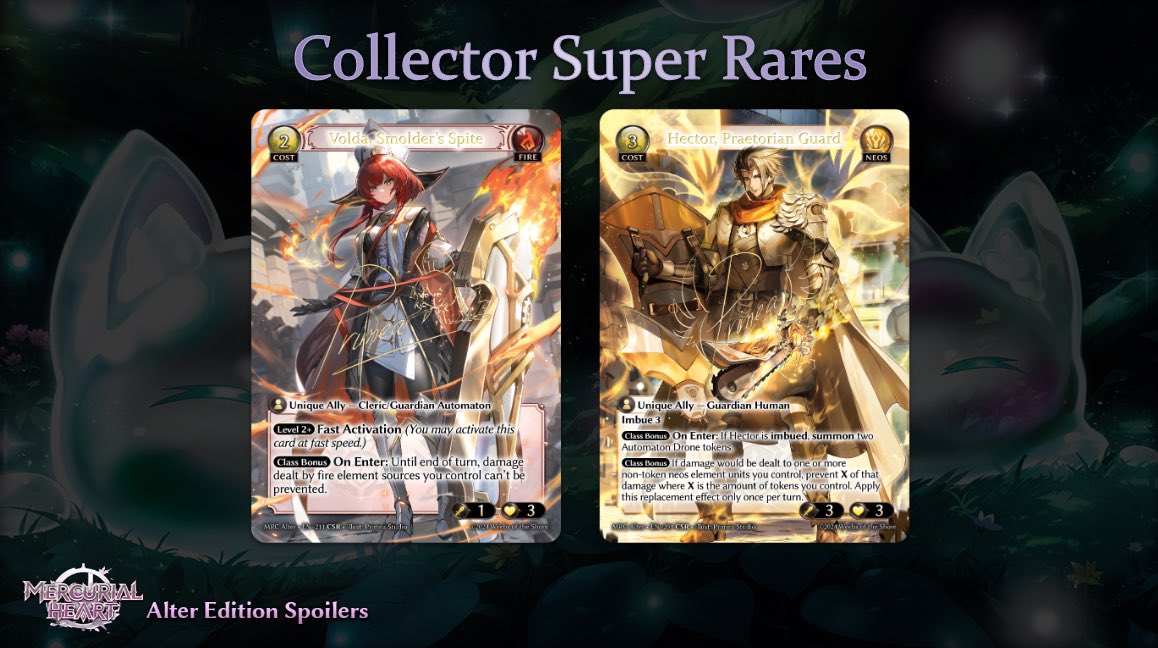 Here are the new Collector Special Rare cards featured in