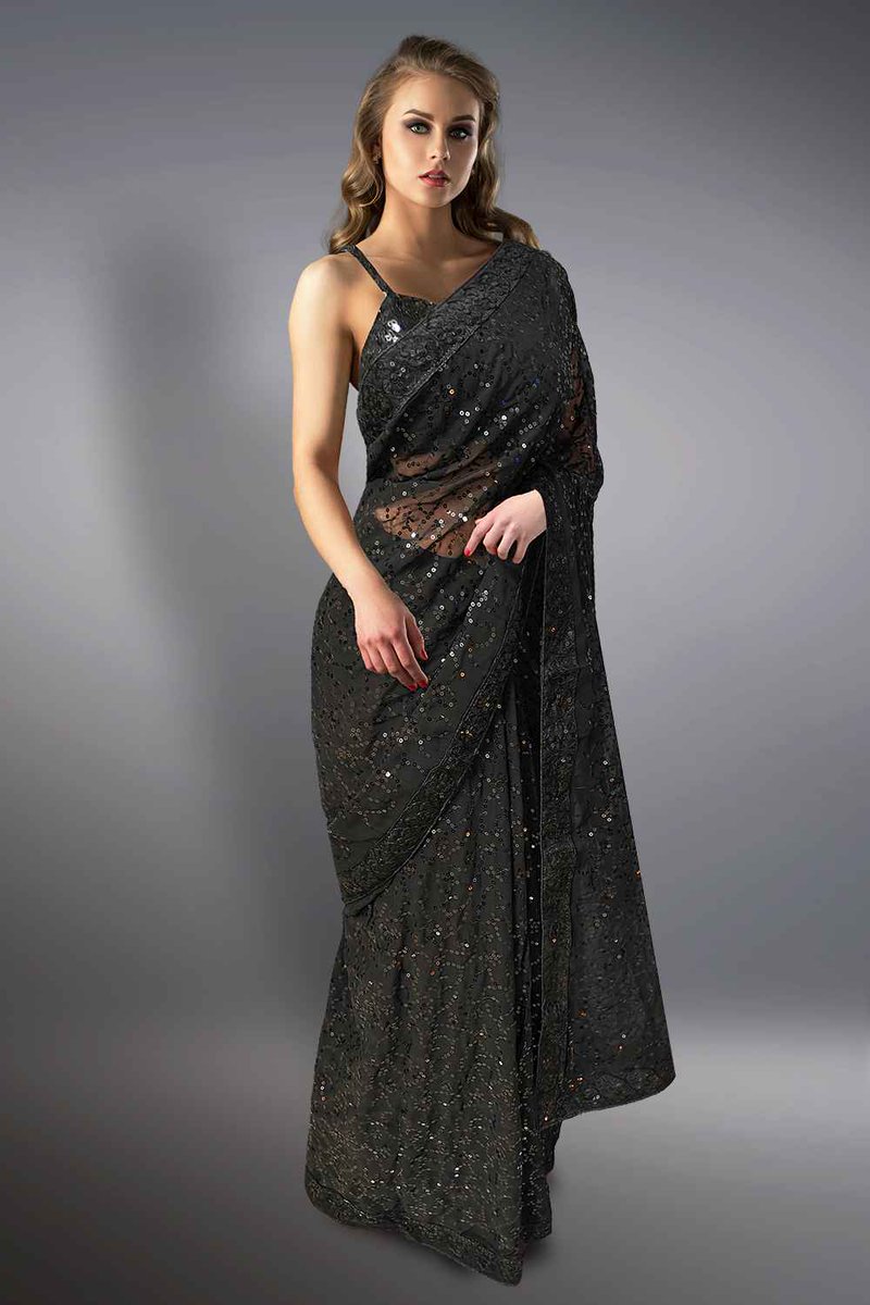 sttylme's tweet image. Catch everyone's attention with our stunning Black Sequin Saree! ✨ Perfect for any special occasion, this saree will make you shine. #BlackSaree #SequinSaree #StunningStyle

SHOP NOW 👉 sttylme.com/products/black…
#sttylme