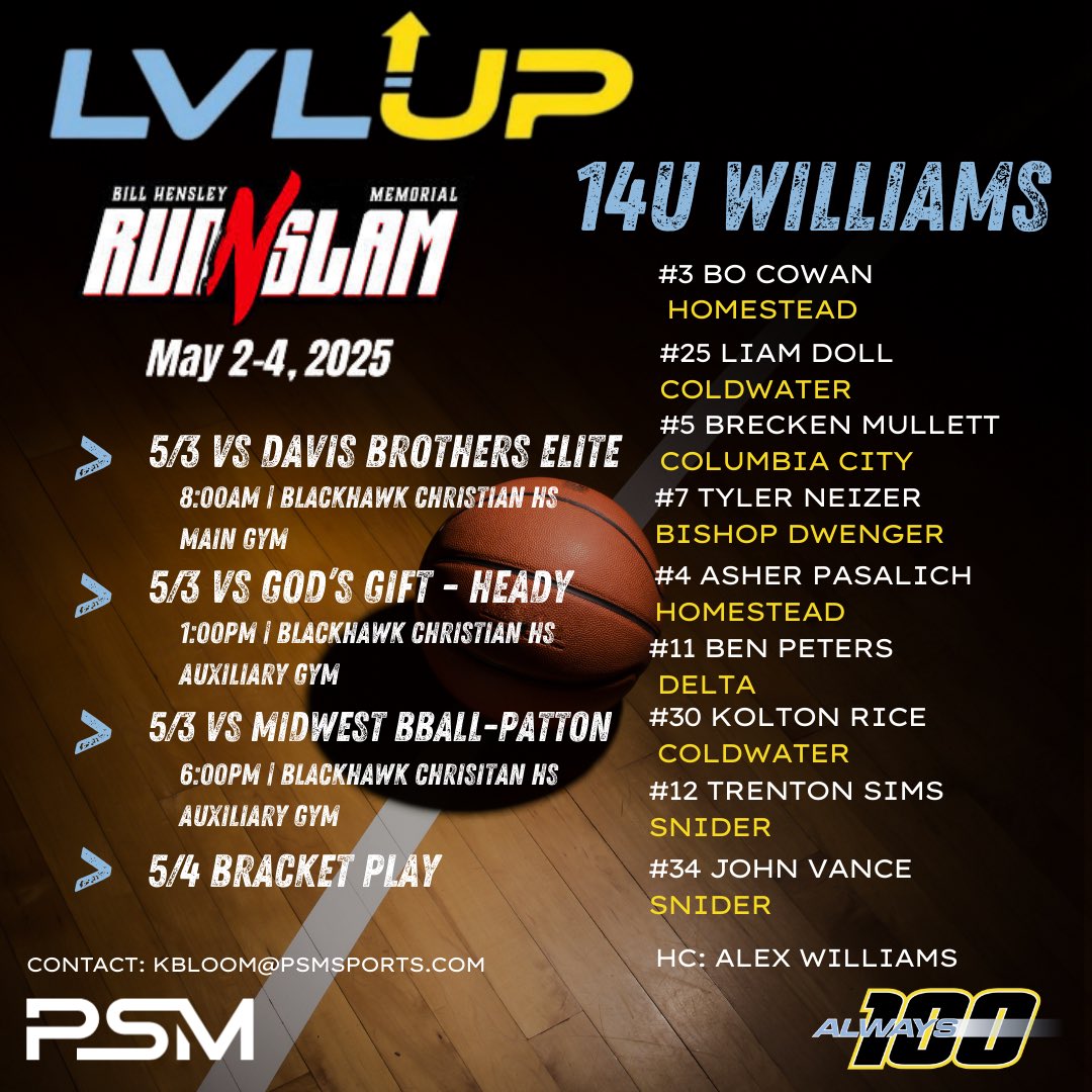 LVL UP Basketball (@lvlup_hoops) on Twitter photo LVL UP Run N Slam Schedules
#lvlup #runNslam
<a href="/vjhAlways100/">Always 100</a> <a href="/psm_hoops/">PSM Basketball Academy</a> <a href="/gymratsbball/">Gym Rats Basketball</a> <a href="/BRamseyKSR/">Brandon Ramsey</a> <a href="/PrepHoopsIN/">Prep Hoops Indiana</a> LVL UP Run N Slam Schedules
#lvlup #runNslam
<a href="/vjhAlways100/">Always 100</a> <a href="/psm_hoops/">PSM Basketball Academy</a> <a href="/gymratsbball/">Gym Rats Basketball</a> <a href="/BRamseyKSR/">Brandon Ramsey</a> <a href="/PrepHoopsIN/">Prep Hoops Indiana</a>