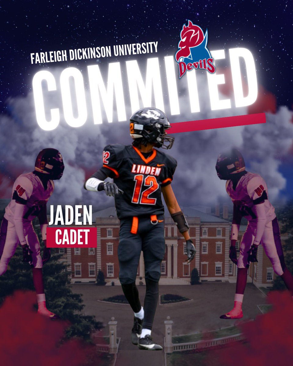 Jaden Cadet (@jadencadet12) on Twitter photo l am Blessed to announce my commitment to <a href="/FDUFootball/">FDU Football</a> to further my academic & athletic career. I thank my family, friends, coaches for their support. & thank god for the opportunity to continue to play the sport I love #agg † #committed @LindenFootball <a href="/CoachTufaro/">Mike Tufaro</a> l am Blessed to announce my commitment to <a href="/FDUFootball/">FDU Football</a> to further my academic & athletic career. I thank my family, friends, coaches for their support. & thank god for the opportunity to continue to play the sport I love #agg † #committed @LindenFootball <a href="/CoachTufaro/">Mike Tufaro</a>