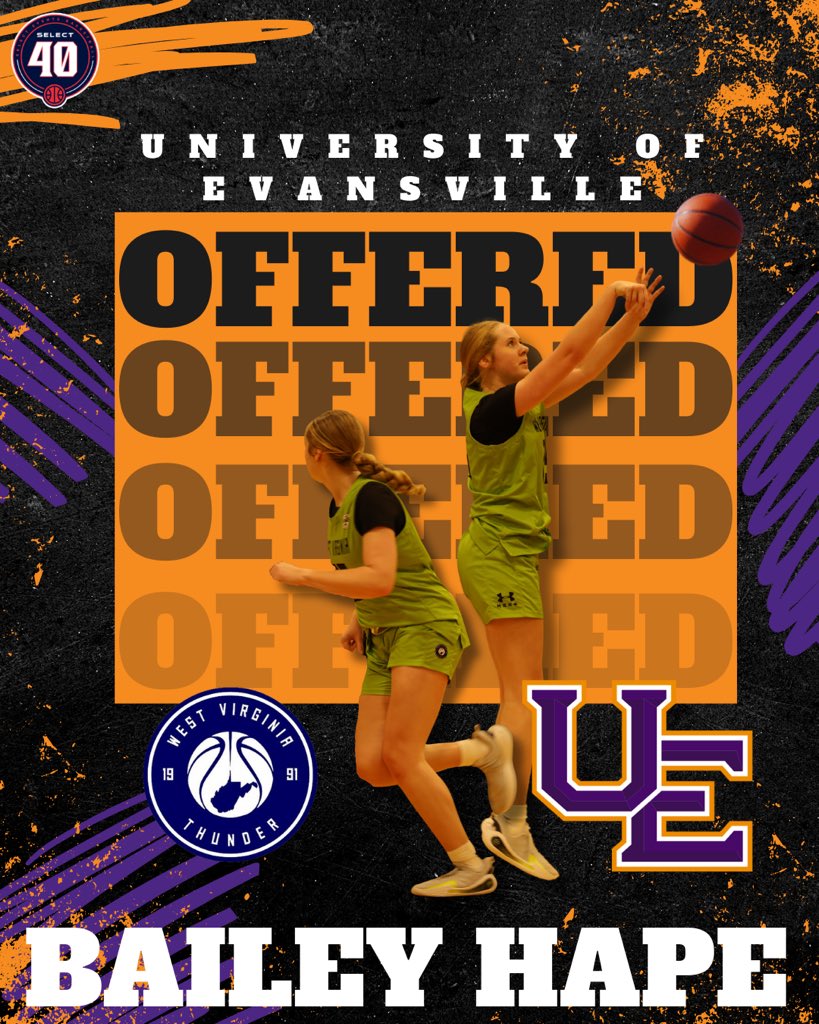 West Virginia Thunder S40 17U (Perry) (@wvthunders4017u) on Twitter photo Bailey Hape ‘26 ( <a href="/bailey_hape/">Bailey Hape</a> ) has picked up an offer from University of Evansville!
#WVThunderFam | ⚡️⚡️ Bailey Hape ‘26 ( <a href="/bailey_hape/">Bailey Hape</a> ) has picked up an offer from University of Evansville!
#WVThunderFam | ⚡️⚡️