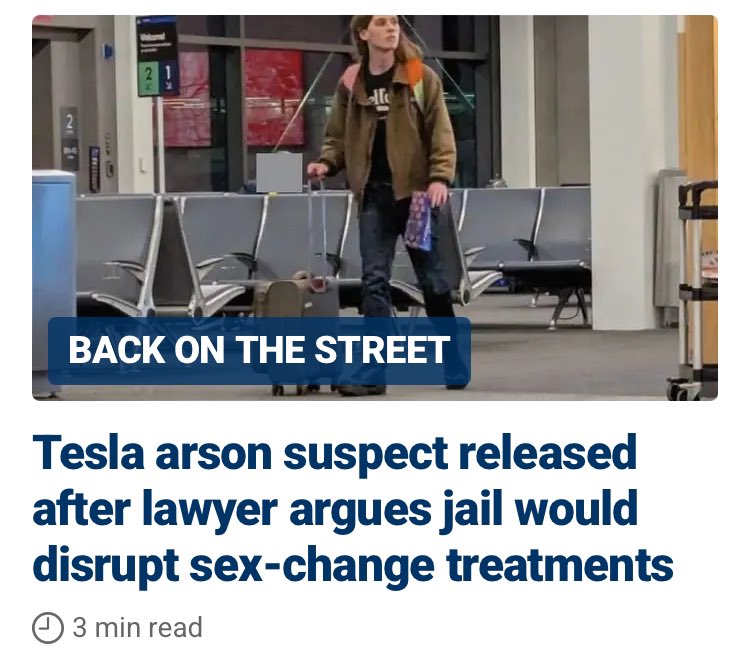 Does this show:
1) Trans people are suffering mental illness.
2) Liberal judges are dangerous.
3) The justice system is soft on leftist violence.
4) All of the above.