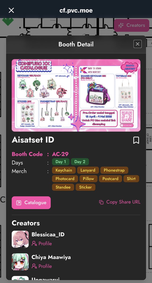 Jadi gampang nandain booth vtuber pake ini🫶🏼🫶🏼🫶🏼

Jangan lupa mampir lalu pesen merch aisatset (aku juga☝️) melalui PO dan ambil di CF ya nanti
forms.gle/QzbtrABE7NxjqD…

P.s. cecep nanti pake daster