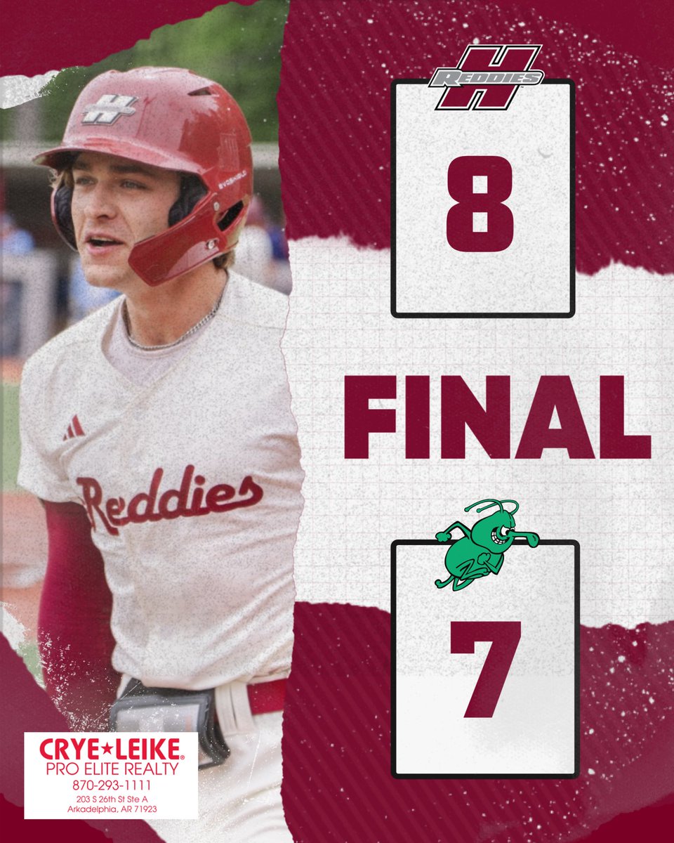Reddie Baseball (@reddiebaseball) on Twitter photo REDDIES WIN!
In a WILD, back and forth game, Henderson State outlasted No. 3 seed UAM 8-7 to advance to the winnerβs bracket at the 2025 GAC Tournament!
#NoMereBeast REDDIES WIN!
In a WILD, back and forth game, Henderson State outlasted No. 3 seed UAM 8-7 to advance to the winnerβs bracket at the 2025 GAC Tournament!
#NoMereBeast