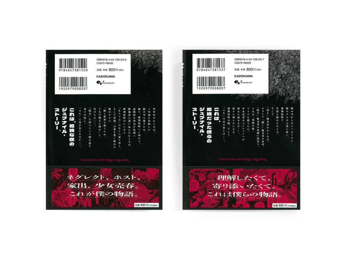 関野葵先生「歌舞伎町ヒステリックドリーマー」上・下巻のデザインを担当しました。 CL：株式会社KADOKAWA　©Aoi Sekino 2024