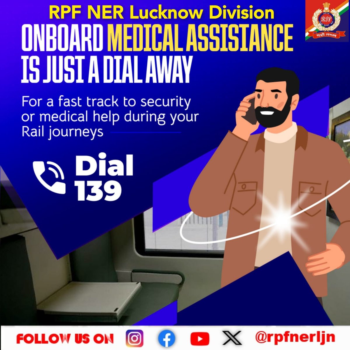 rpfnerljn's tweet photo. *Got an issue during your journey?*  
Dial *Rail Madad* Integrated  *Helpline number 139*📞 and seek answers to all your queries/concerns during your Train journey.
 #Dial139 
#IndianRailways #StayAlert #StaySafe @drmljn 
@RPF_INDIA 
@rpfner 
#TickettoSuraksha
@RailMinIndia https://t.co/tvUqL0zhE3