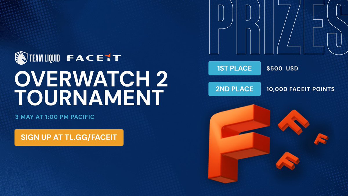 Team Liquid (@teamliquid) on Twitter photo Last call to sign up for Riptide Rumble: our first ever Overwatch 2 community tournament open to all!
Nowโs the chance to win $500 and 10,000 faceit points, and have loads of fun doing it! ๐
Sign up here: TL.GG/RIPTIDERUMBLE
<a href="/FACEIT_OW/">FACEIT Overwatch</a> || <a href="/OW_Esports/">Overwatch Esports</a> || <a href="/PlayOverwatch/">Overwatch</a> Last call to sign up for Riptide Rumble: our first ever Overwatch 2 community tournament open to all!
Nowโs the chance to win $500 and 10,000 faceit points, and have loads of fun doing it! ๐
Sign up here: TL.GG/RIPTIDERUMBLE
<a href="/FACEIT_OW/">FACEIT Overwatch</a> || <a href="/OW_Esports/">Overwatch Esports</a> || <a href="/PlayOverwatch/">Overwatch</a>
