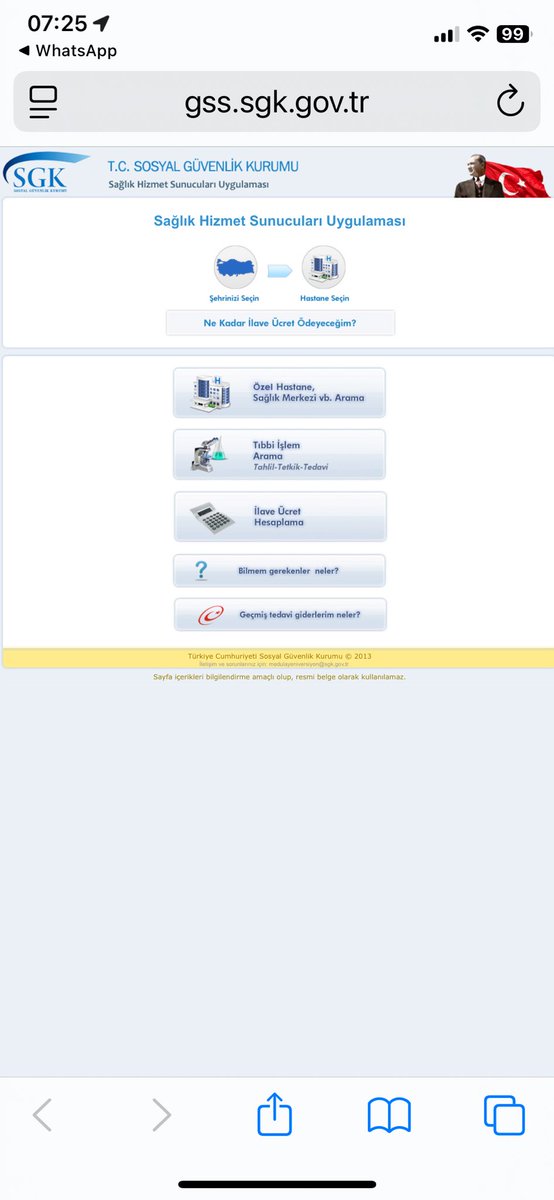 SGK ile Özel Hastanelerde ne kadar ilave ücret ödeyeceğinizi gösteren uygulama

gss.sgk.gov.tr/SaglikHizmetSu…