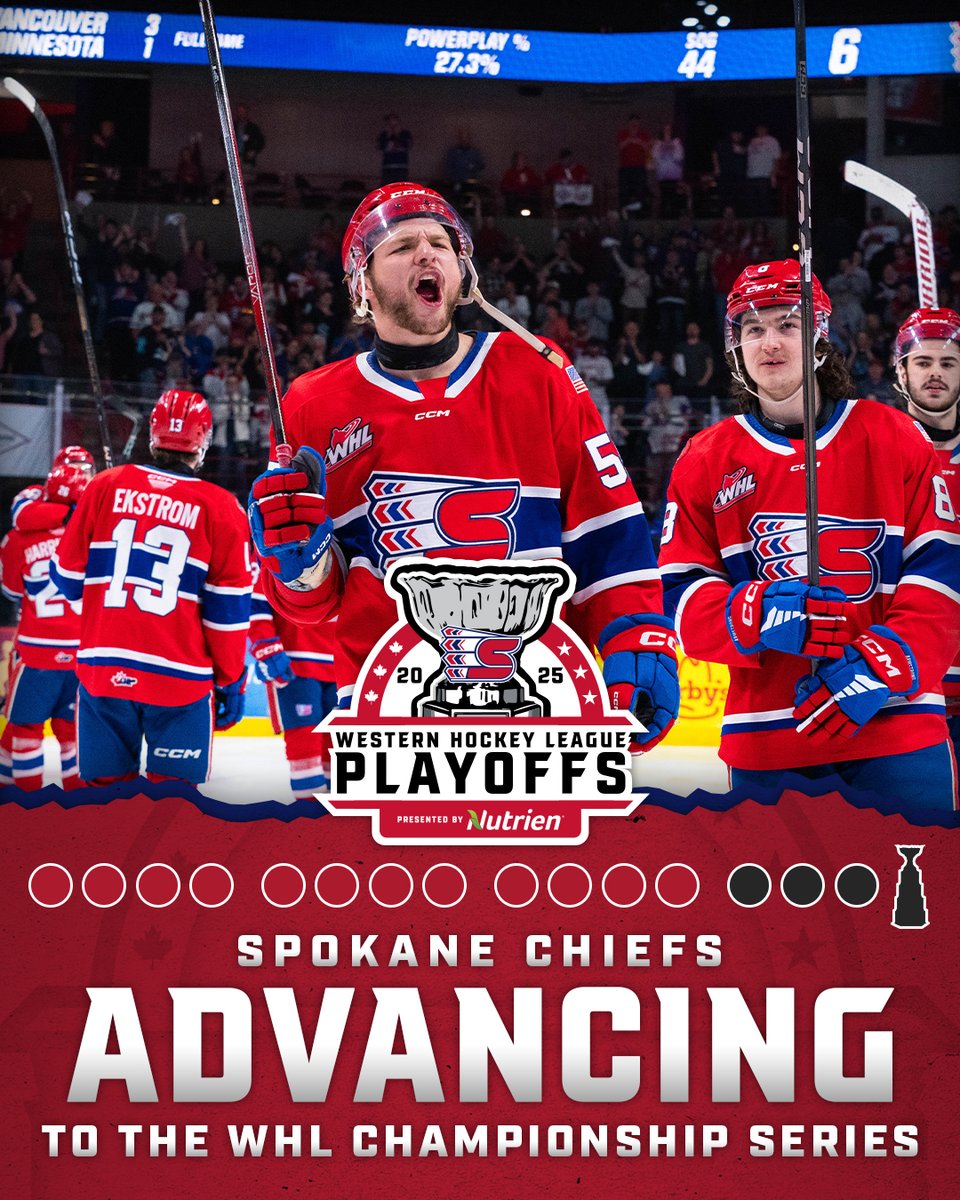 Western Hockey League (@thewhl) on Twitter photo GET LOUD, LILAC CITY!
For the fifth time in franchise history, the <a href="/spokanechiefs/">Spokane Chiefs</a> are headed to the #WHLChampionship Series presented by Nutrien.
📝 | tinyurl.com/4952cswj
#WHLPlayoffs | #FeedingtheFuture GET LOUD, LILAC CITY!
For the fifth time in franchise history, the <a href="/spokanechiefs/">Spokane Chiefs</a> are headed to the #WHLChampionship Series presented by Nutrien.
📝 | tinyurl.com/4952cswj
#WHLPlayoffs | #FeedingtheFuture