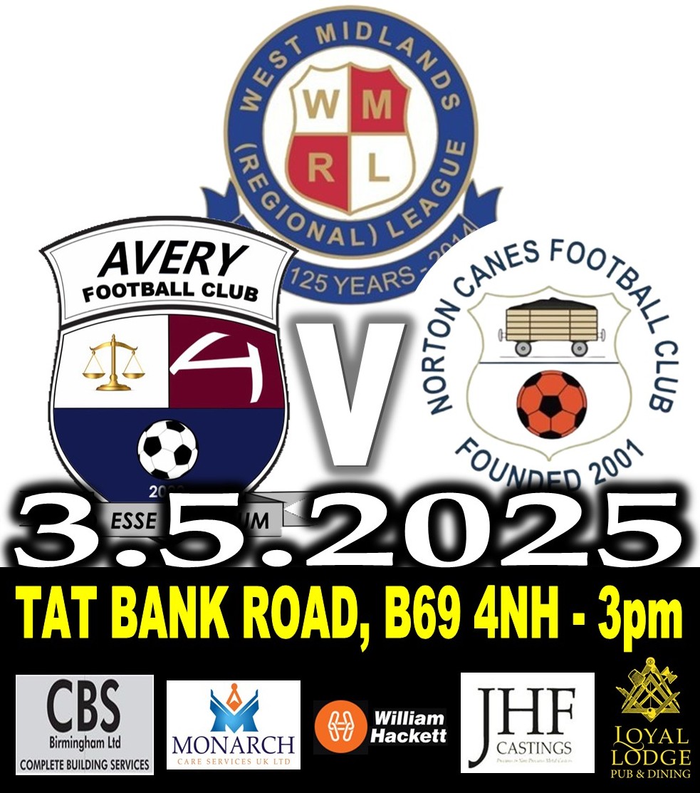 Avery FC - First Team (@avery202425) on Twitter photo We wrap up the 2024-25 #WMRL season at home tomorrow, for our 2nd game in 44 hours as we welcome <a href="/NortonCanesFC/">Norton Canes FC</a> to Warley Rugby Club for a 3pm KO We wrap up the 2024-25 #WMRL season at home tomorrow, for our 2nd game in 44 hours as we welcome <a href="/NortonCanesFC/">Norton Canes FC</a> to Warley Rugby Club for a 3pm KO